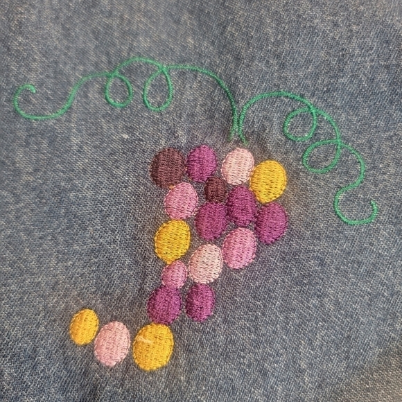 Silver thread XL Long sleeve button down denim looking top - Picture 13 of 16